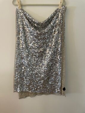 Silver Sequin Scarf